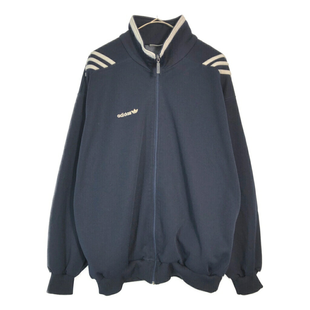 80年代 adidas アディダス トラックジャケット スポーツ ネイビー(メンズ L)中古 古着 X5960｜YAMAHISA USEDCLOTHINGSHOP