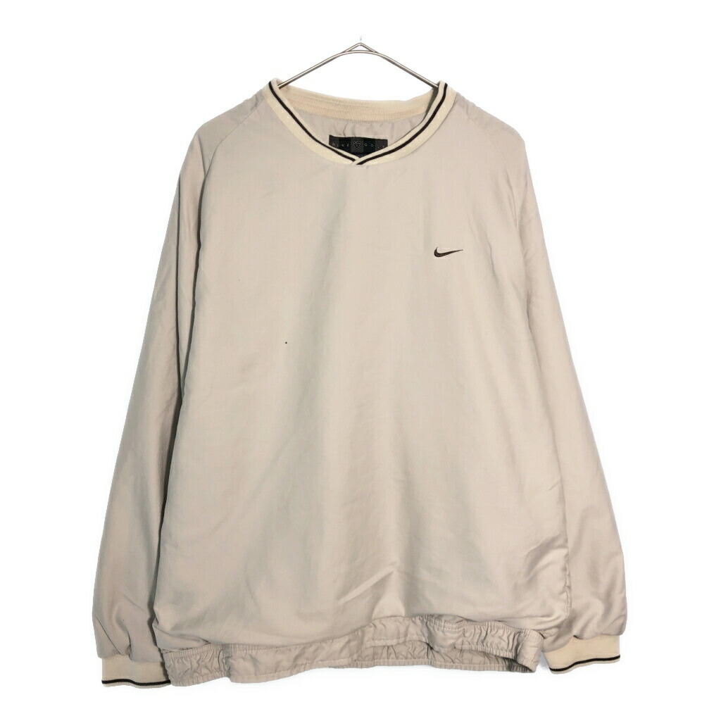 NIKE GOLF ナイキゴルフ ワンポイントロゴ プルオーバージャケット スポーツ アイボリー(メンズ M)中古 古着 X6015