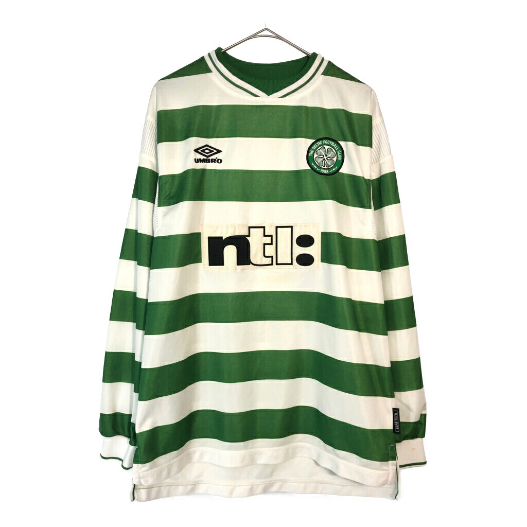 90年代 umbro アンブロ セルティックFC サッカー ユニフォーム プロチーム スポーツ ユーロ ボーダー(メンズ L)中古 古着 X6083