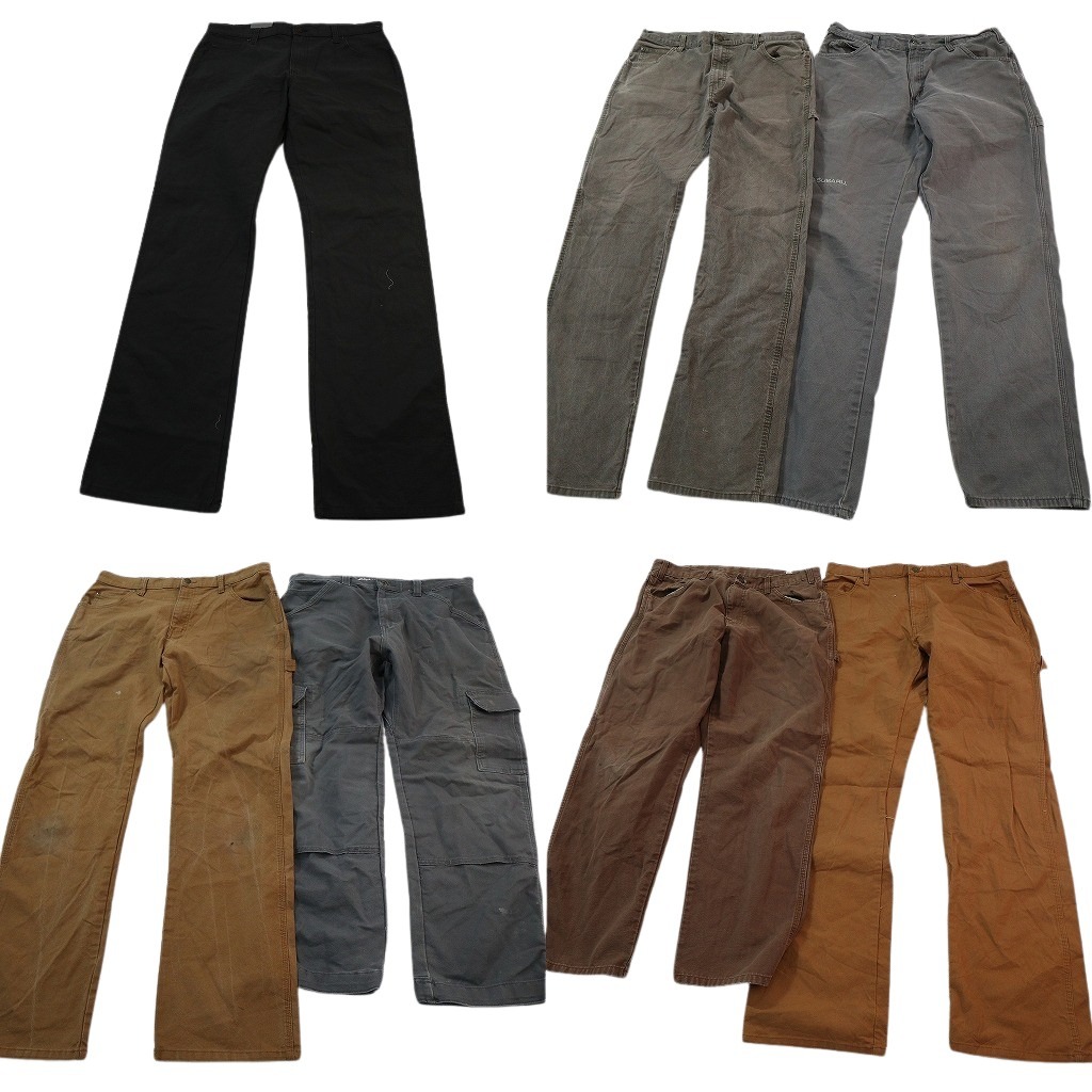 古着卸 ディッキーズ Dickies ダック パンツ 7枚セット (メンズ 34 ) デッドストック ダブルニー ペインター カーゴ 中古 古着 NE0100