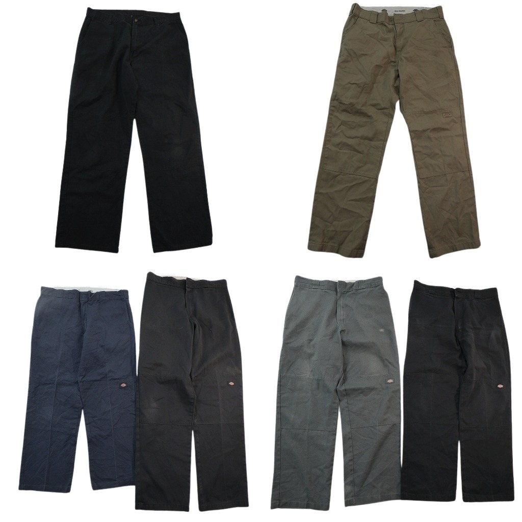 古着卸 まとめ売り ディッキーズ Dickies ダブルニー パンツ 6枚セット (メンズ 36 ) ネイビー ブラック ワーク 中古 古着 NE0148