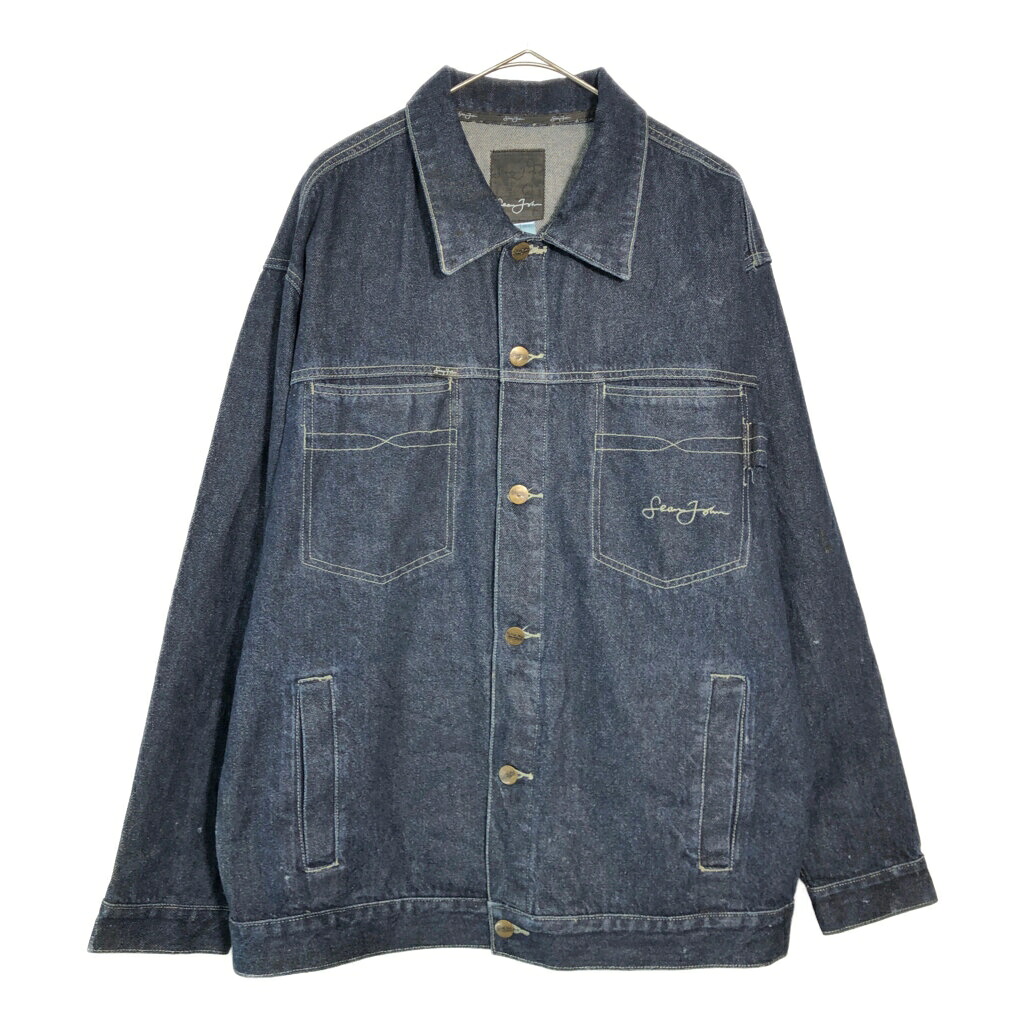 Sean John ショーンジョン デニムジャケット インディゴブルー(メンズ M)中古 古着 X6317