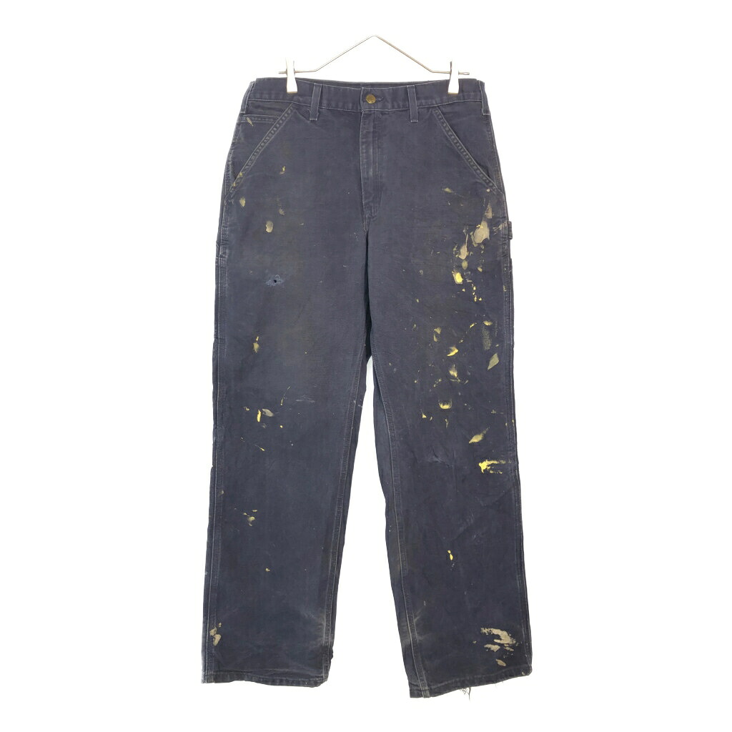 00年代 Carhartt カーハート ダック ペインターパンツ ペンキ ネイビー(メンズ W32 L32)中古 古着 X6380｜YAMAHISA USEDCLOTHINGSHOP
