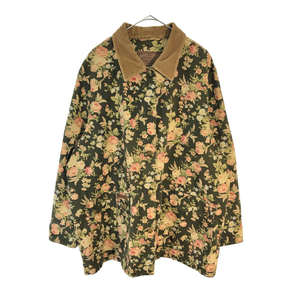 90年代 Lauren Jeans ローレンジーンズ カバーオール 大きいサイズ 花柄 マルチカラー(レディース 3X)中古 古着 X6552