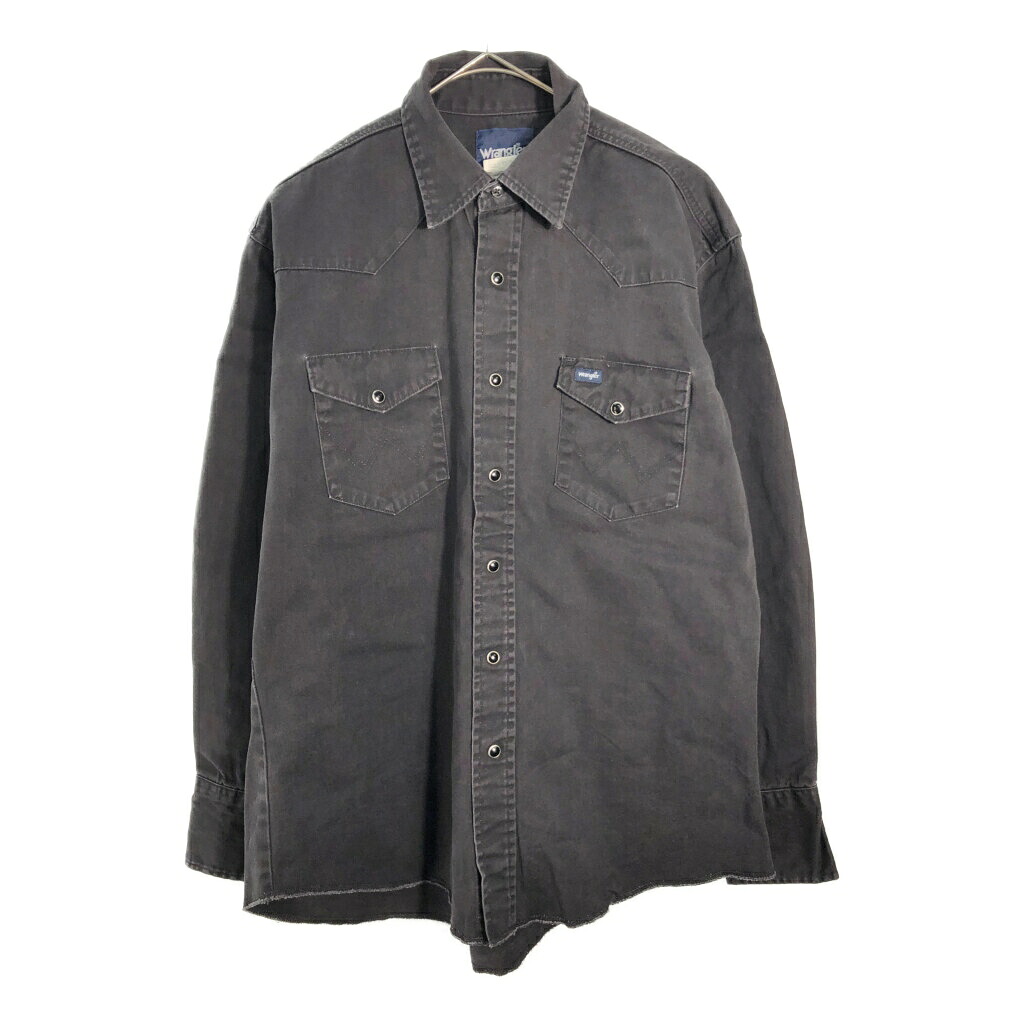 Wrangler ラングラー ウエスタンシャツ ブラック(メンズ L)中古 古着 X6578