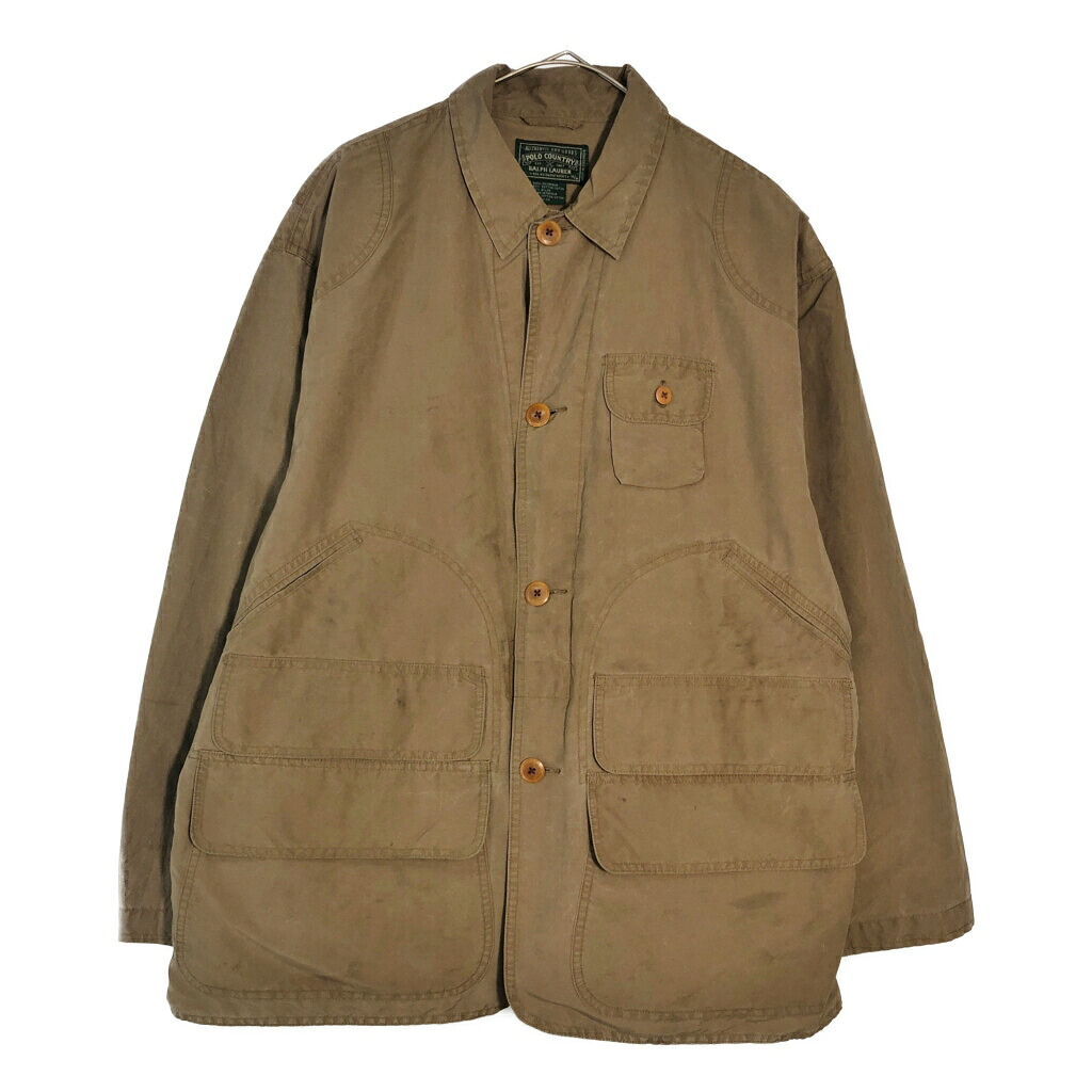 80年代 POLO COUNTRY ポロカントリー ラルフローレン ハンティングジャケット ブラウン(メンズ M)中古 古着 X6599