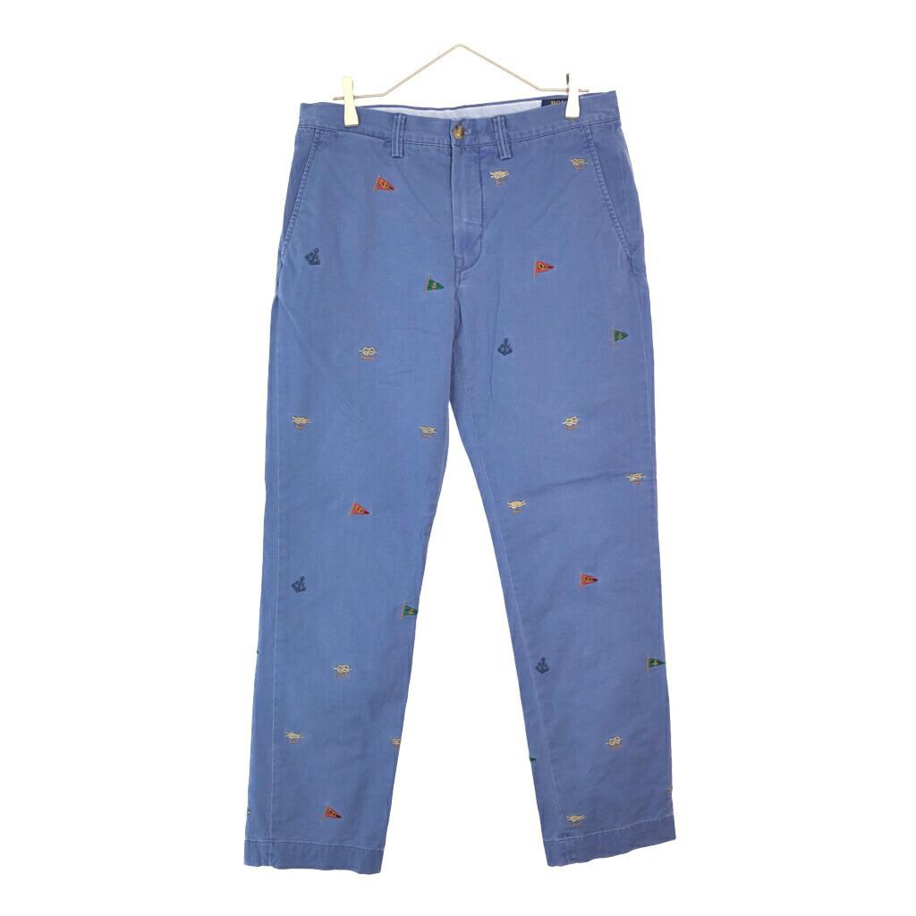 Polo by Ralph Lauren ポロ ラルフローレン チノパンツ ポロチノ 総柄 ブルー(メンズ W32 L32)中古 古着 X6688 5,291円