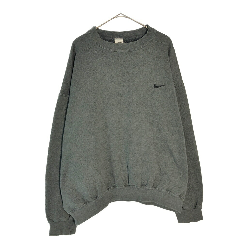 90年代 NIKE ナイキ ワンポイントロゴ スウェット スポーツ グレー(メンズ XL)中古 古着 X6699
