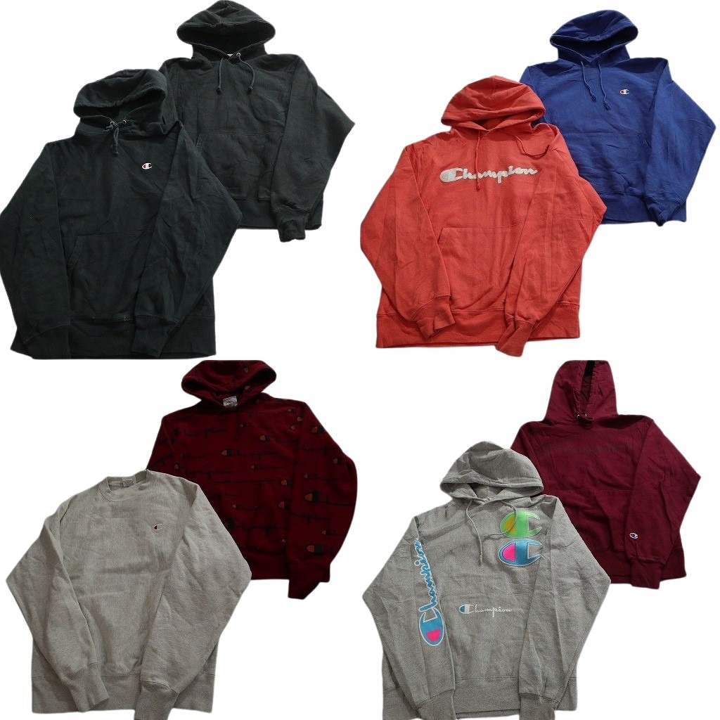 古着卸 まとめ売り チャンピオン Champion リバースウィーブ スウェット 8枚セット (メンズ M ) フーディー 総柄 中古 古着 NE0784