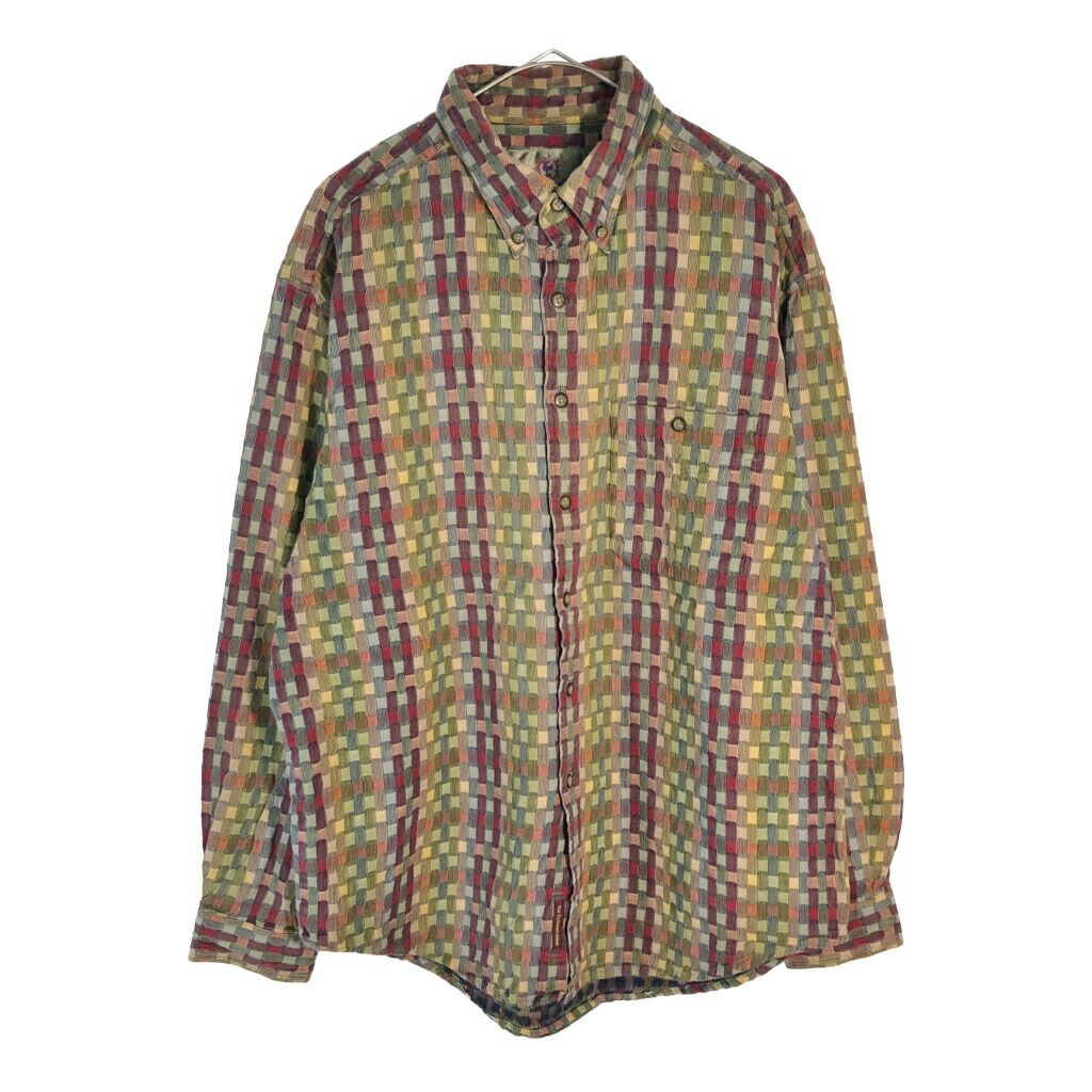 THE TERRITORY AHEAD ザ テリトリー アヘッド ボタンダウン 長袖シャツ 総柄 マルチカラー(メンズ L)中古 古着 X6825