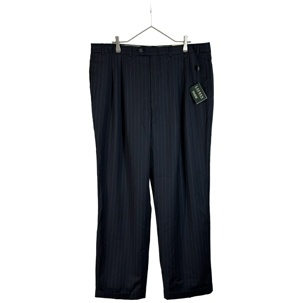 デッドストック カナダ製 Lauren Ralph Lauren ラルフローレン スラックスパンツ ピンストライプ(メンズ W40 L32)中古 古着 X6844
