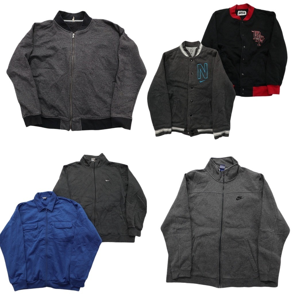 古着卸 まとめ売り スウェット ブルゾン MIX 6枚セット (メンズ XL /2XL ) ナイキ NIKE 襟付き スタンドカラー 中古 古着 NE0902