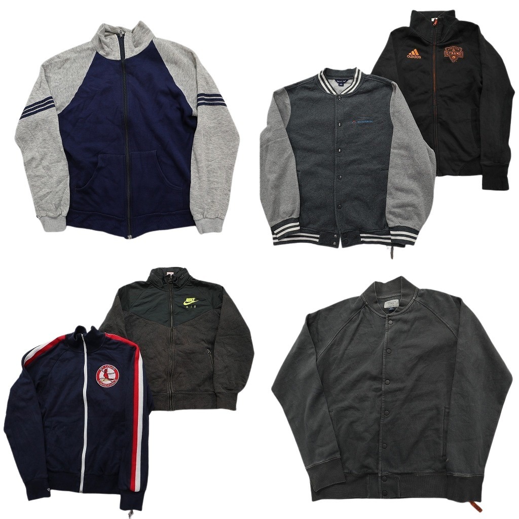 古着卸 まとめ売り スウェット ブルゾン MIX 6枚セット (メンズ M /L ) ナイキ NIKE スタンドカラー サイドライン 中古 古着 NE0907