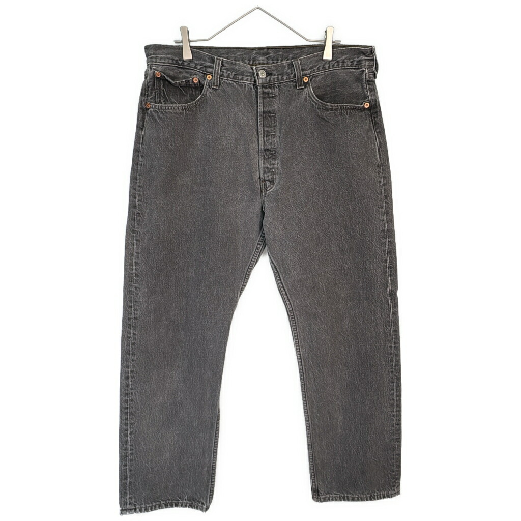 90年代 USA製 Levi's リーバイス 501 デニムパンツ 先染め ブラック(メンズ W38 L30)中古 古着 X6954