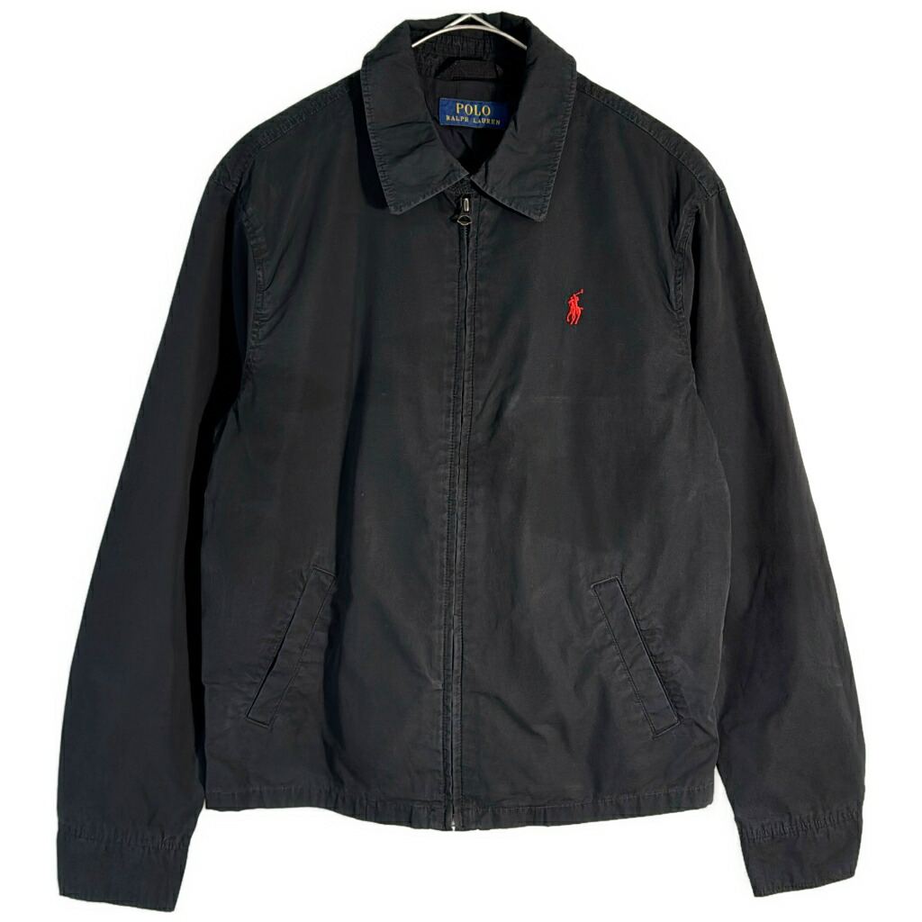 Polo by Ralph Lauren ポロ ラルフローレン ワンポイントロゴ スイングトップ ブラック(メンズ S相当)中古 古着 X6985