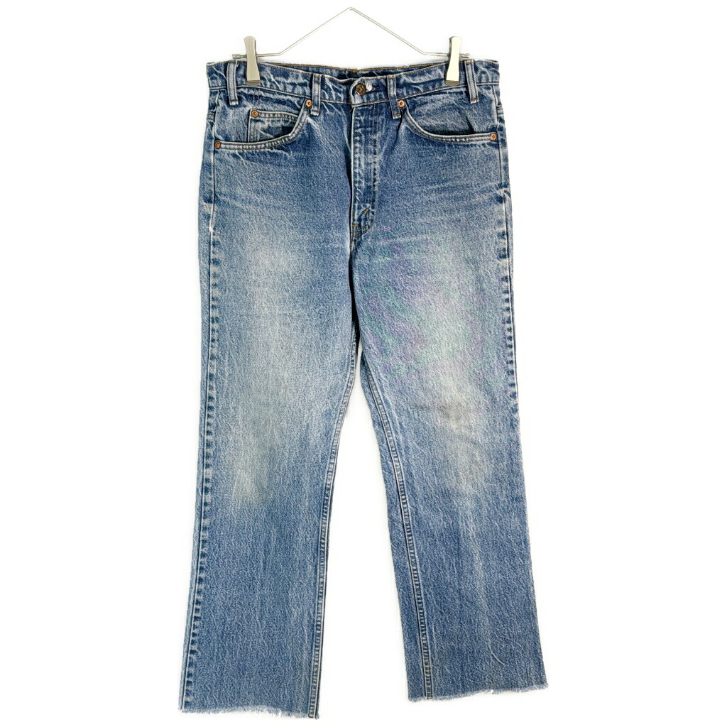 90年代 USA製 Levi's リーバイス 517 カットオフ ブーツカット デニムパンツ オレンジタブ ブルー(メンズ W32 L28相当)中古 古着 X6988｜YAMAHISA USEDCLOTHINGSHOP 8,982円