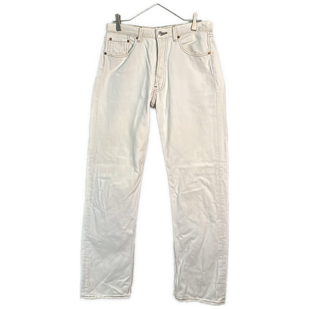 90年代 USA製 Levi's リーバイス 501 デニムパンツ ホワイト(メンズ W33 L32)中古 古着 X7056