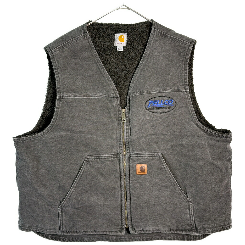 Carhartt カーハート ダック ワークベスト 大きいサイズ グレー(メンズ 2XL)中古 古着 X7073