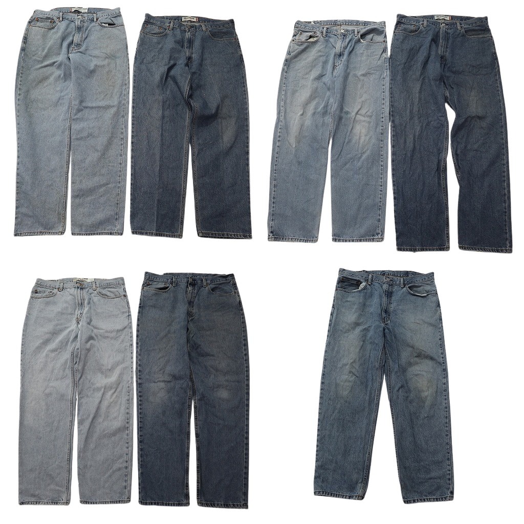 古着卸 まとめ売り リーバイス 550 デニム パンツ 7枚セット (メンズ 38 ) アメカジ テーパード インディゴブルー 中古 古着 NE1376