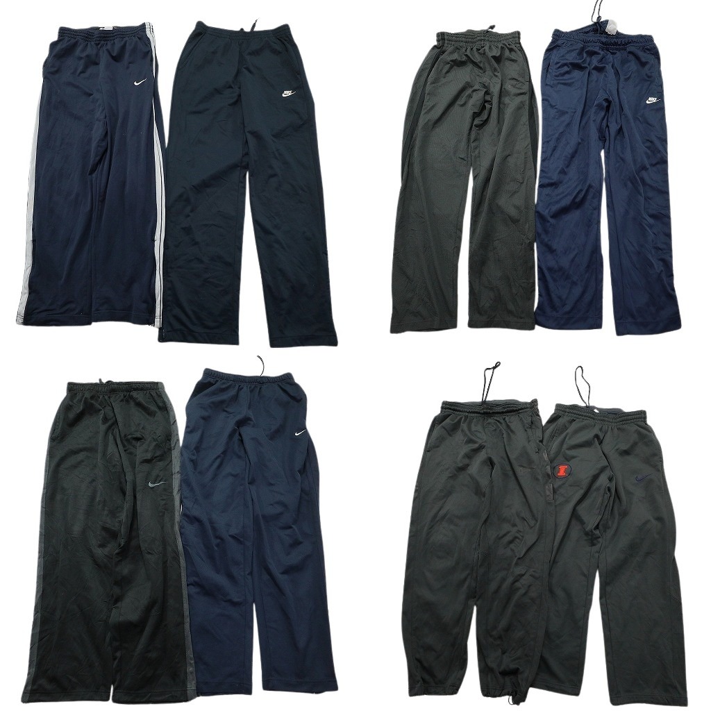 古着卸 まとめ売り ナイキ NIKE ジャージ パンツ 8枚セット (メンズ M ) サイドライン トラックパンツ スウォッシュロゴ 中古 古着 NE1390