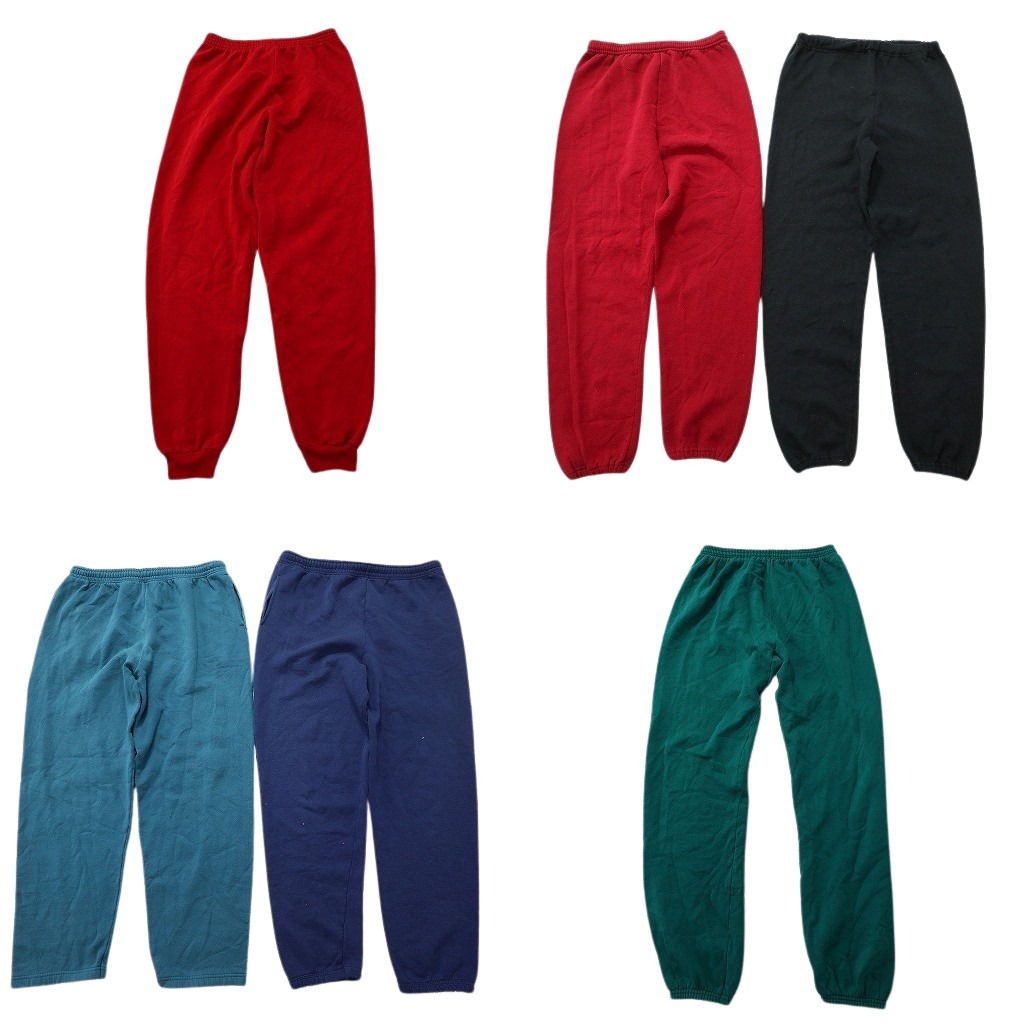 古着卸 まとめ売り USA製 スウェット パンツ 6枚セット (メンズ L ) ジャージーズ ヘインズ レッド グリーン ブラック 中古 古着 NE1431