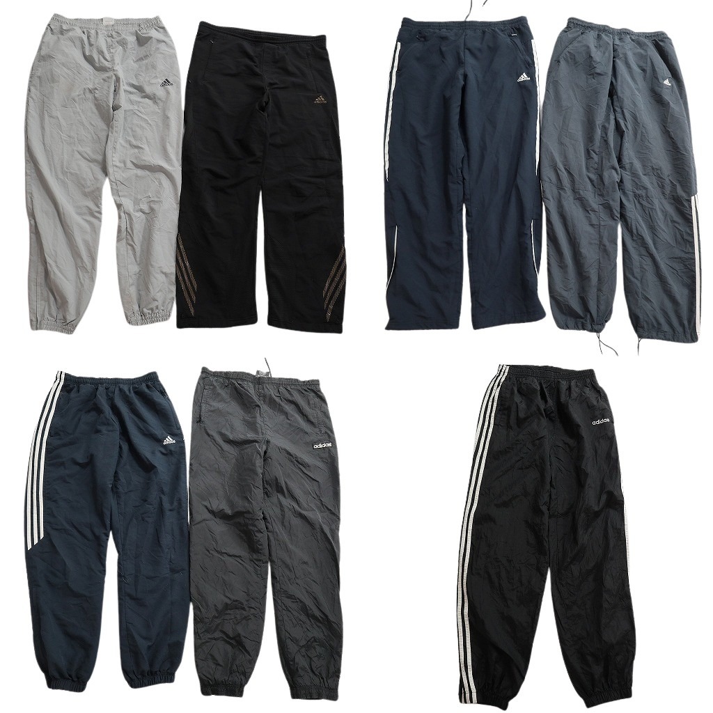 古着卸 まとめ売り アディダス adidas ウインドブレーカー パンツ 7枚セット (メンズ M ) スリーストライプス ジョガーパンツ 中古 NE1478