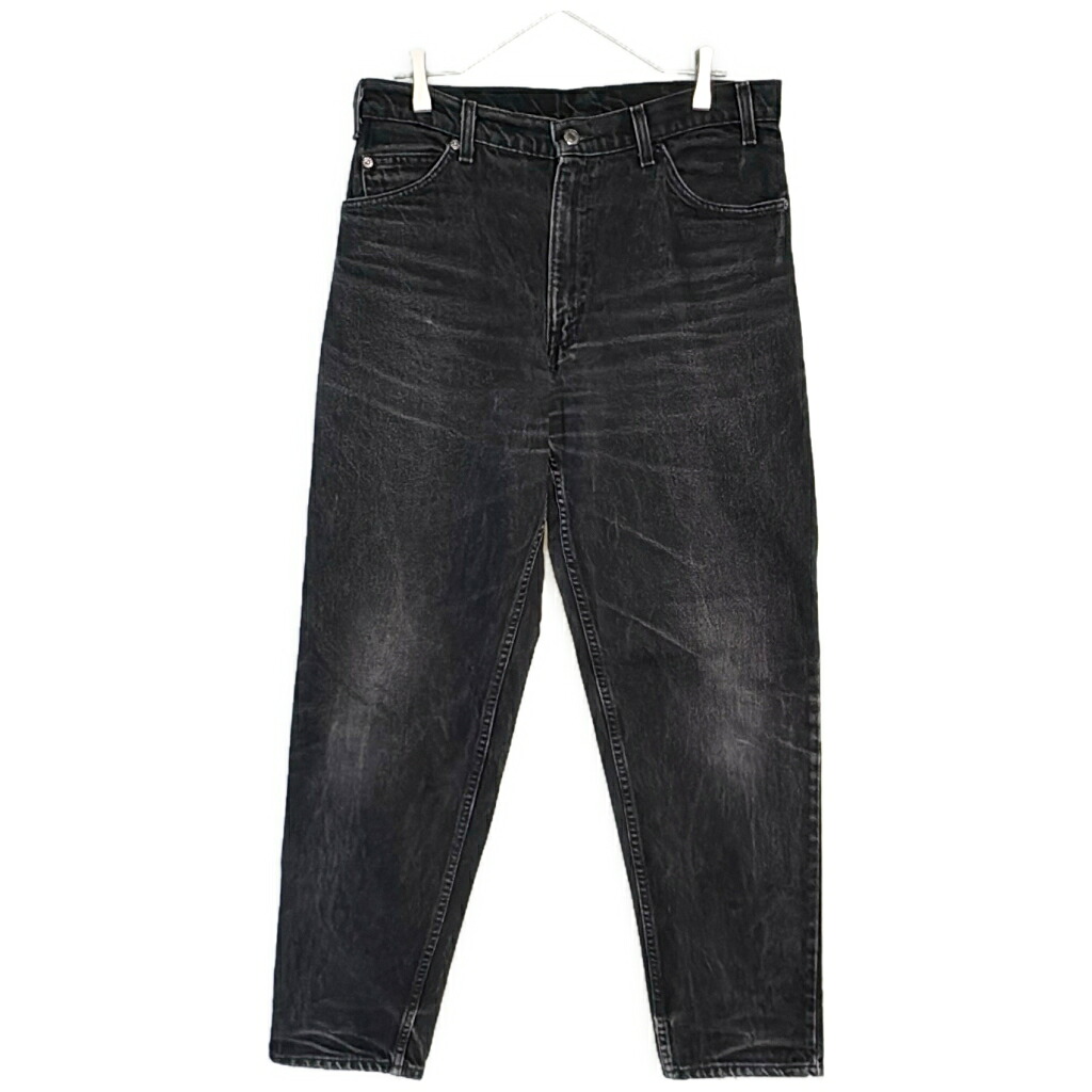 90年代 USA製 Levi's リーバイス 550 デニムパンツ ブラック(メンズ W34 L32)中古 古着 X7257|YAMAHISA USEDCLOTHINGSHOP