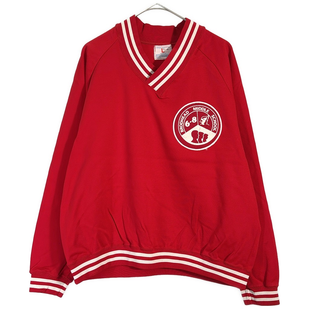 60年代 USA製 Champion チャンピオン ナイロンスウェット ヴィンテージ スクール レッド(メンズ L)中古 古着 X7297