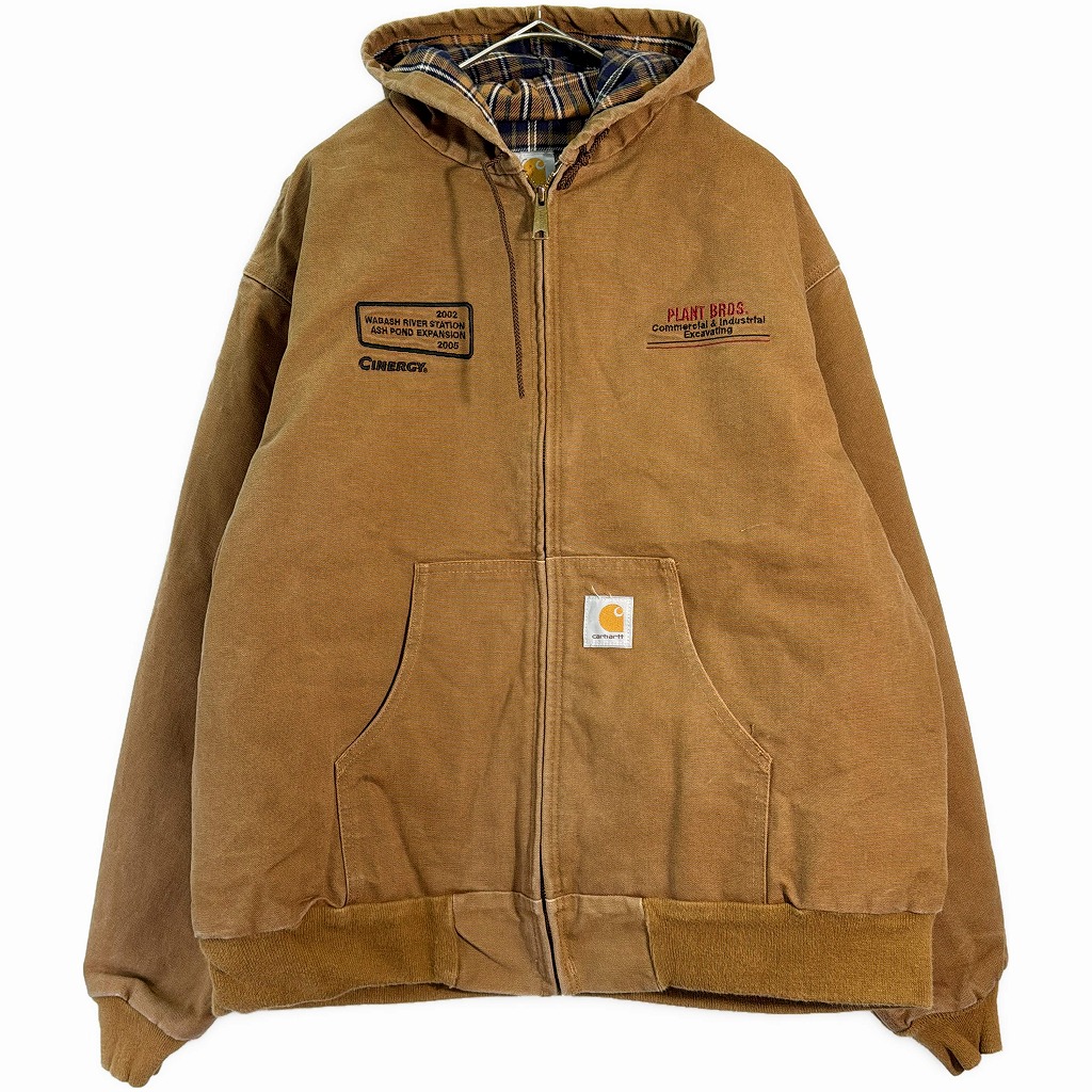 USA製 Carhartt カーハート アクティブジャケット ブラウン(メンズ L相当)中古 古着 X7309