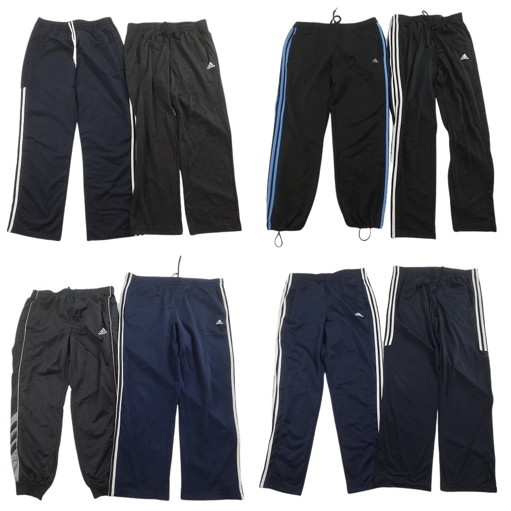 古着卸 まとめ売り アディダス adidas ジャージ パンツ 8枚セット (メンズ L ) ドローコード スリーストライプス 中古 古着 NE1625