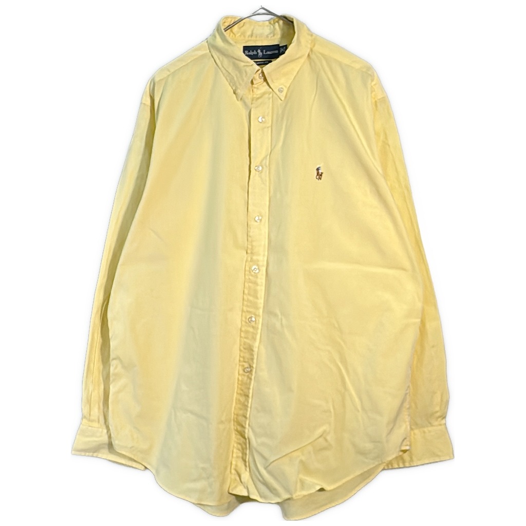 RALPH LAUREN ラルフローレン ボタンダウンシャツ イエロー(メンズ 17)中古 古着 X7473
