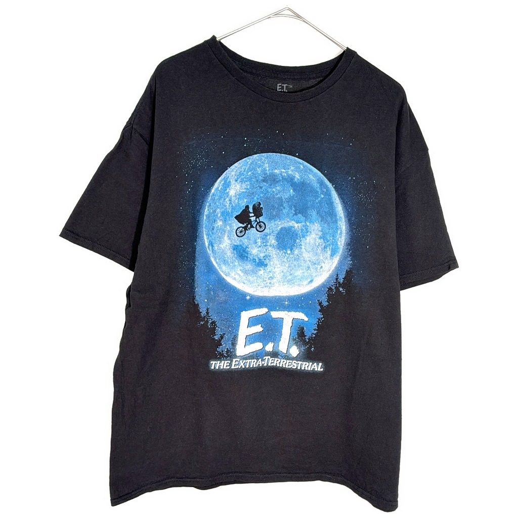 UNIVERSAL STUDIO ユニバーサル・スタジオ E.T. イーティー 半袖Ｔシャツ ムービー ブラック(メンズ XL)中古 古着 X7504