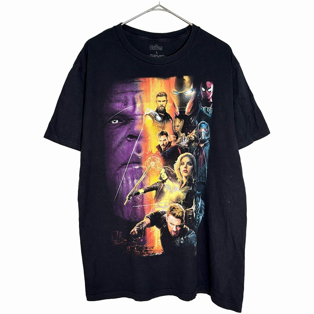 MARVEL マーベル Avengers アベンジャーズ Ｔシャツ ムービー ブラック(メンズ L)中古 古着 X7526