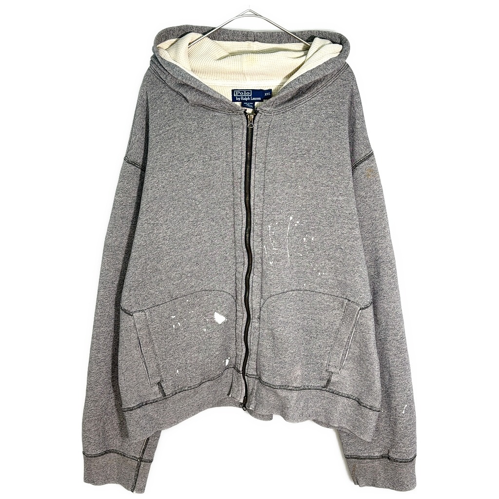 Polo by Ralph Lauren ポロ ラルフローレン ダブルフェイス フルジップ スウェットパーカー グレー(メンズ XXL)中古 古着 X7550｜YAMAHISA USEDCLOTHINGSHOP