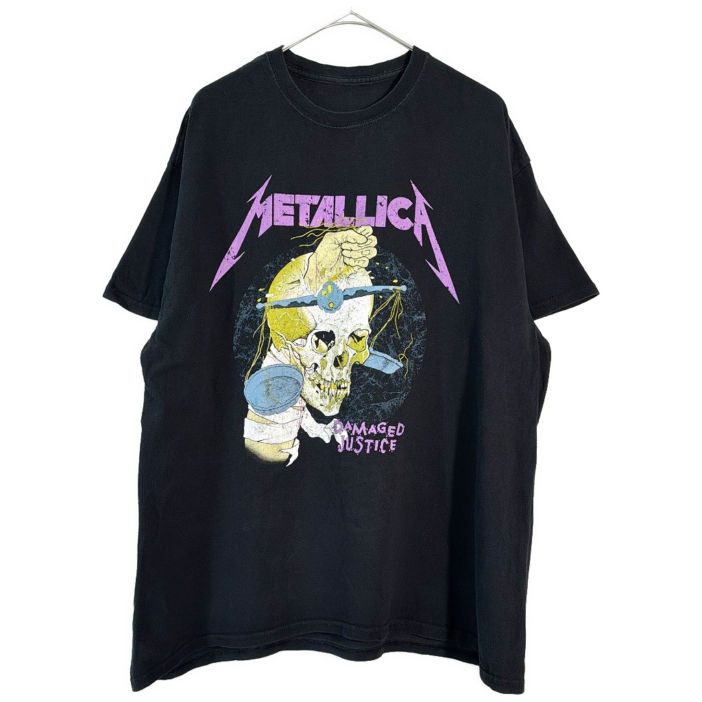 METALLICA メタリカ Damaged Justice Ｔシャツ バンド ブラック(メンズ XL相当)中古 古着 X7561