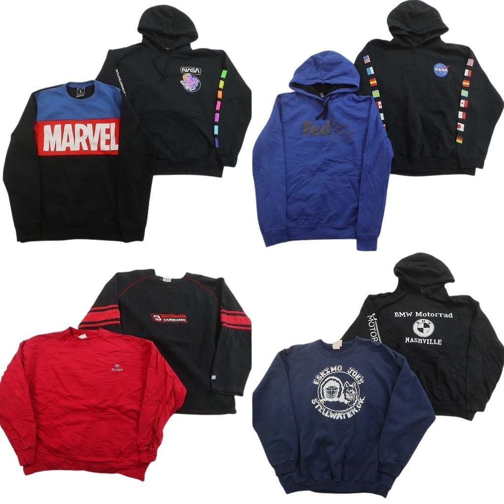 古着卸 まとめ売り 企業系 スウェット 8枚セット (メンズ M /L ) NASA BMW エスキモージョーズ フェデックス 中古 古着 NE1791