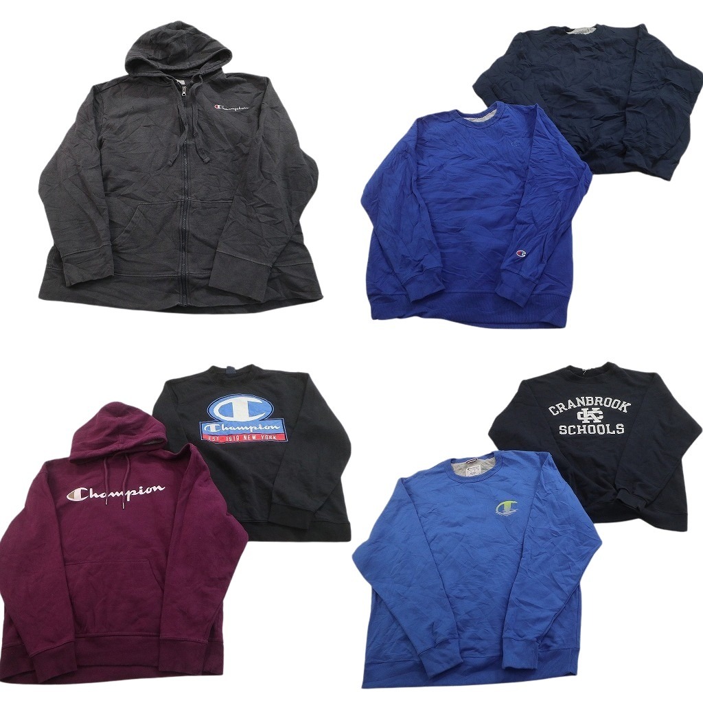古着卸 まとめ売り チャンピオン Champion スウェット 7枚セット (メンズ XL ) ジップパーカー フーディー 中古 古着 NE1822