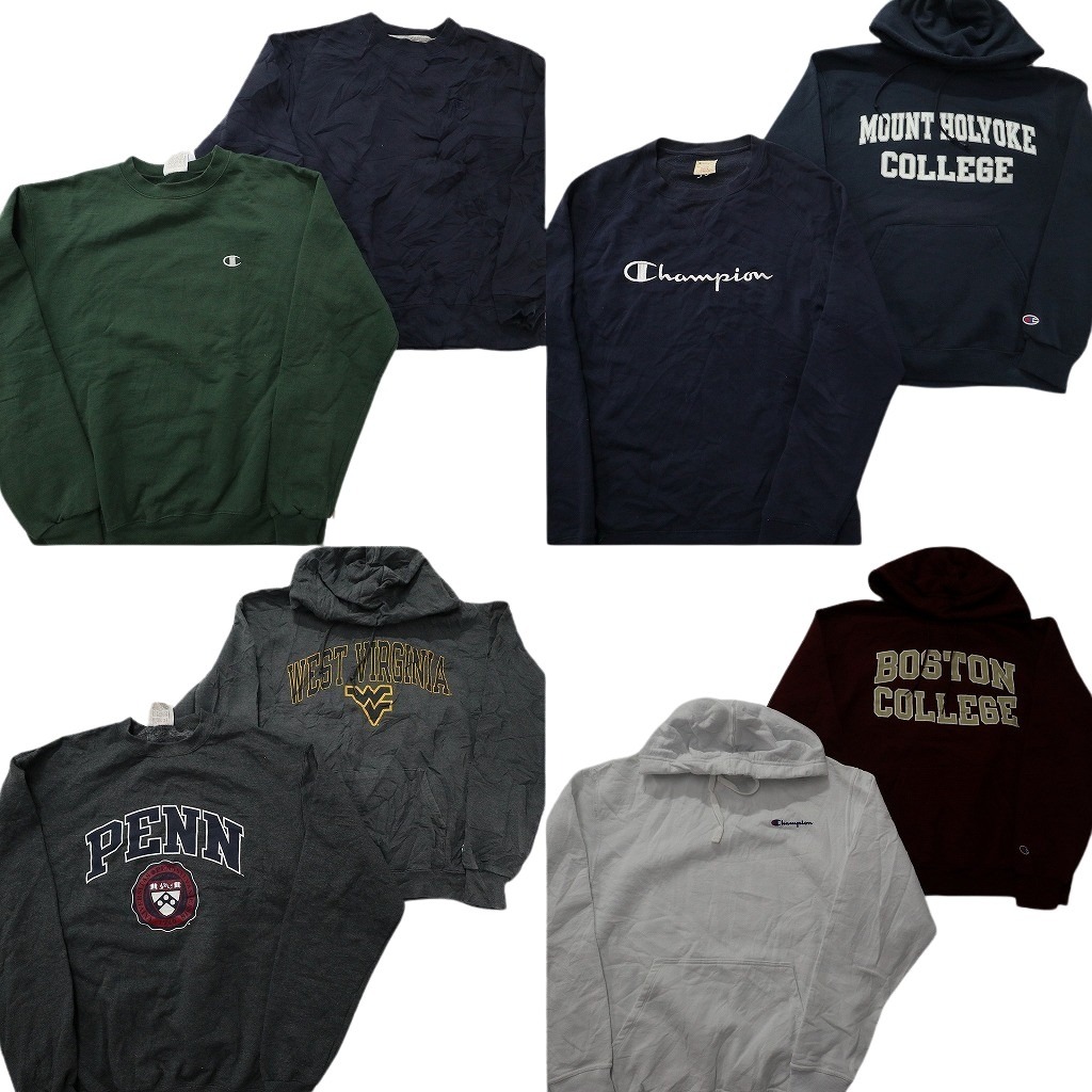 古着卸 まとめ売り チャンピオン Champion スウェット 8枚セット (メンズ M ) カレッジ風 フーディー アーチロゴ 中古 古着 NE1858