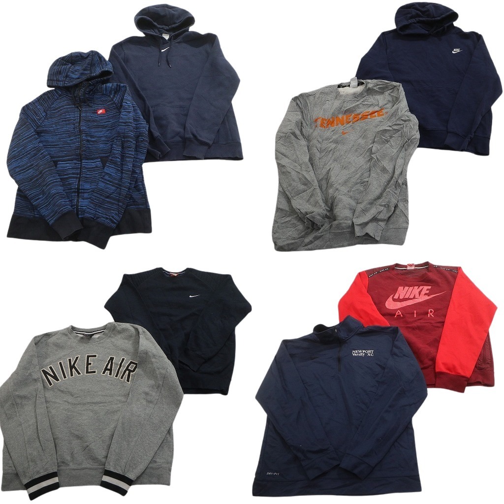古着卸 まとめ売り ナイキ NIKE スウェット 8枚セット (メンズ M ) ハーフジップ スタンドカラー アーチロゴ 中古 古着 NE1903