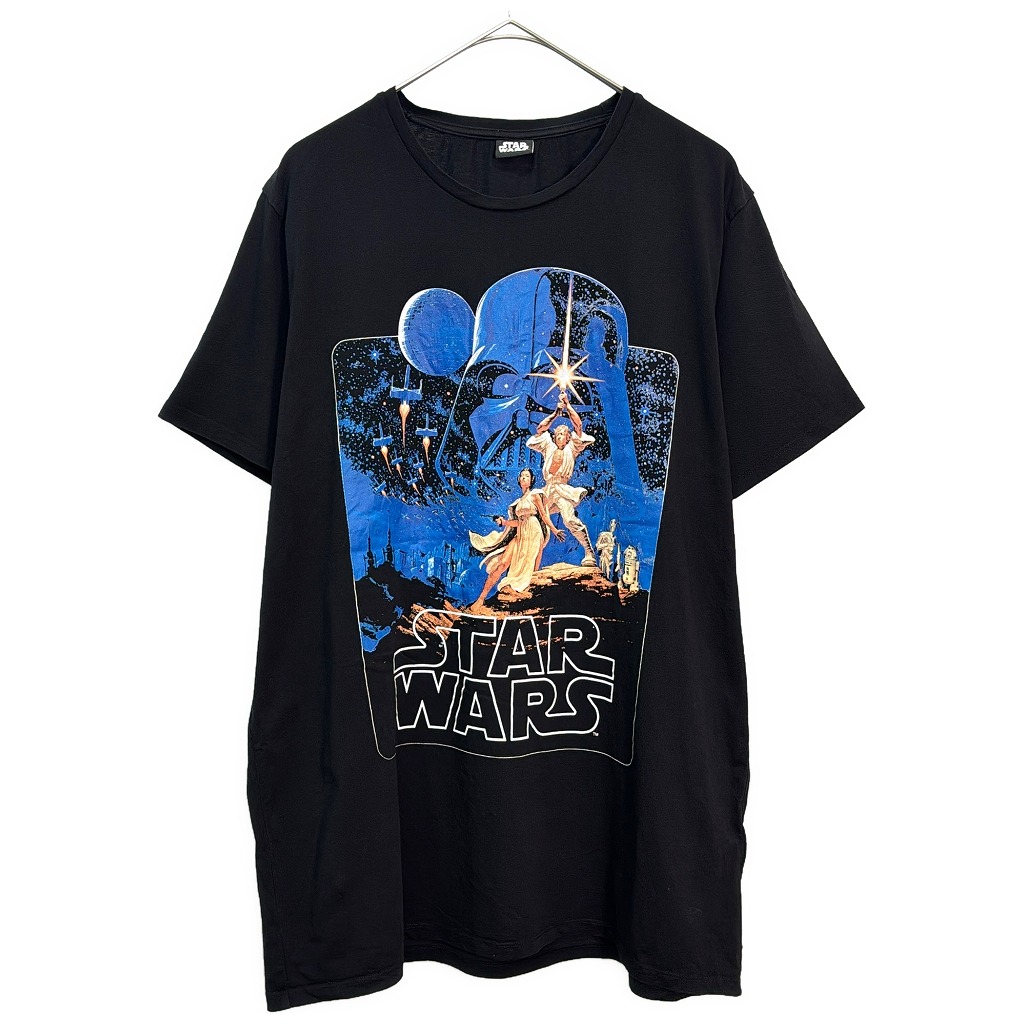STAR WARS スター・ウォーズ 半袖Ｔシャツ 大きいサイズ ムービー ブラック(メンズ 5XL)中古 古着 X7746
