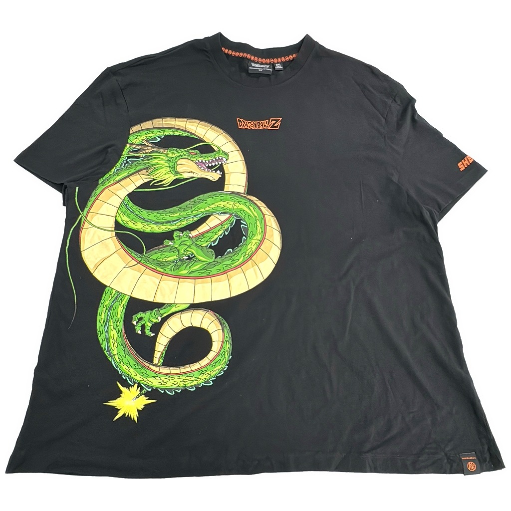ドラゴンボールZ 神龍 Ｔシャツ 大きいサイズ アニメ キャラクター ブラック(メンズ 3XL)中古 古着 X7759