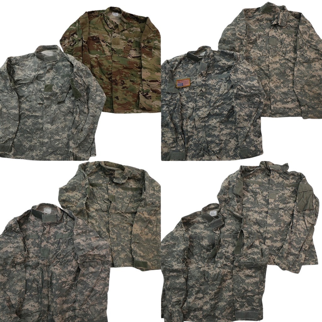 古着卸 まとめ売り 米軍実物 コンバットジャケット ミリタリー 8枚セット (メンズ M ) マルチカム デジカモ 中古 古着 NE2050