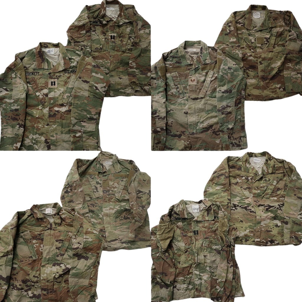 古着卸 まとめ売り 米軍実物 コンバットジャケット ミリタリー 8枚セット (メンズ 36 /33 ) ARMY マルチカム 中古 古着 NE2097