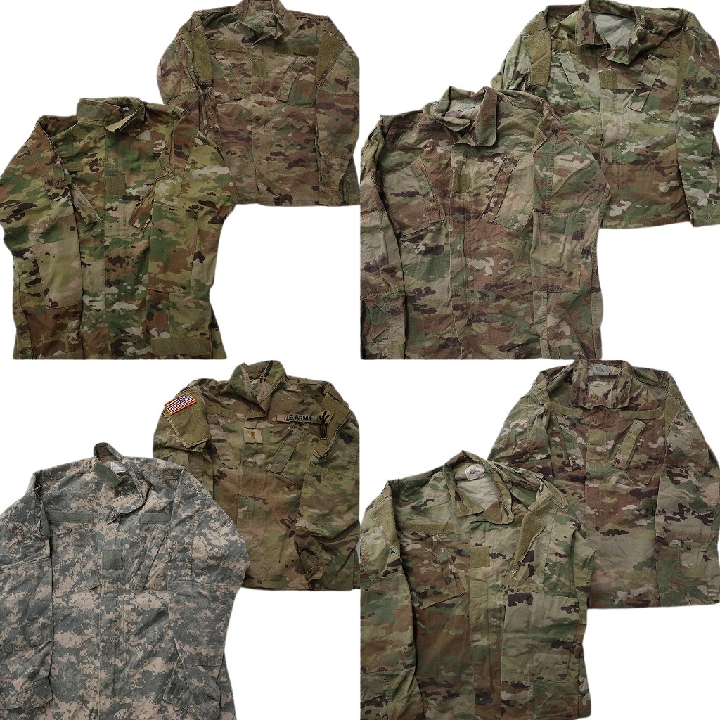 古着卸 まとめ売り 米軍実物 コンバットジャケット ミリタリー 8枚セット (メンズ S ) マルチカム デジカモ ARMY 中古 古着 NE2098