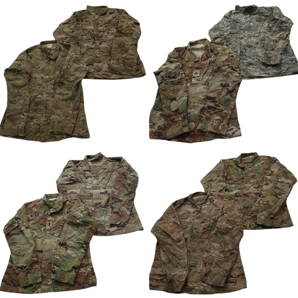 古着卸 まとめ売り 米軍実物 コンバットジャケット ミリタリー 8枚セット (メンズ M /L ) マルチカム デジカモ ARMY 中古 古着 NE2111