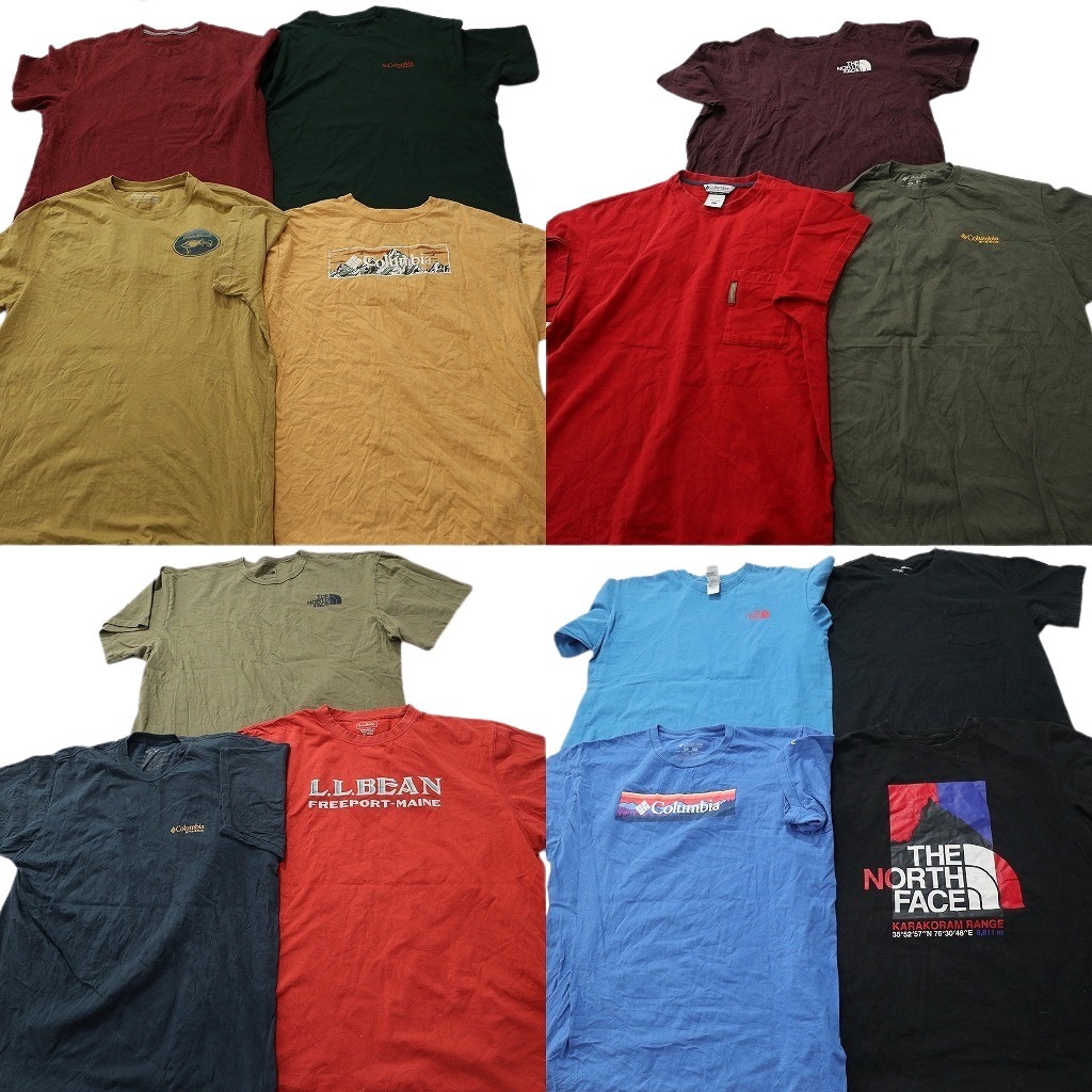 古着卸 まとめ売り アウトドアブランドMIX 半袖Tシャツ 14枚セット (メンズ XL ) ノースフェイス コロンビア エディーバウアー 中古 NE2204 11,480円