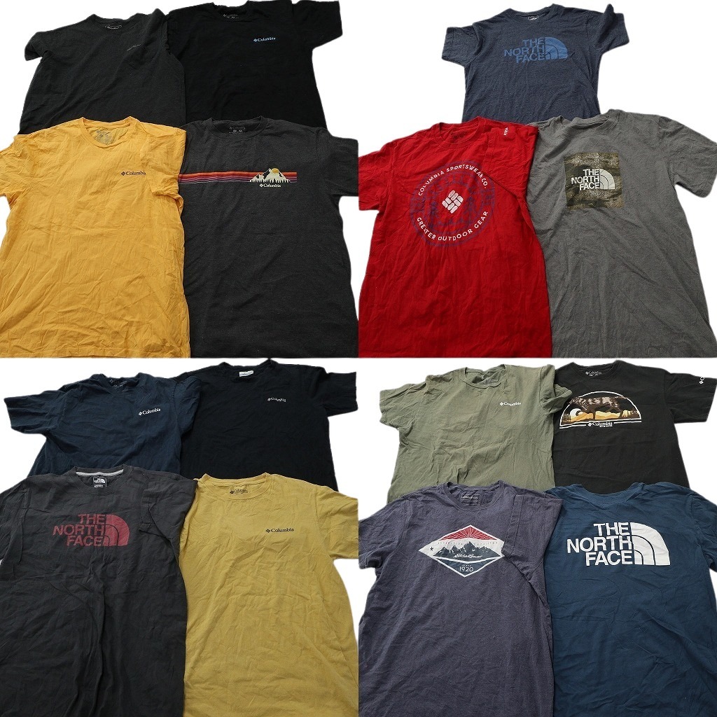 古着卸 アウトドアブランドMIX 半袖Tシャツ 15枚セット (メンズ M /L ) コロンビア ノースフェイス エディーバウアー 中古 古着 NE2209
