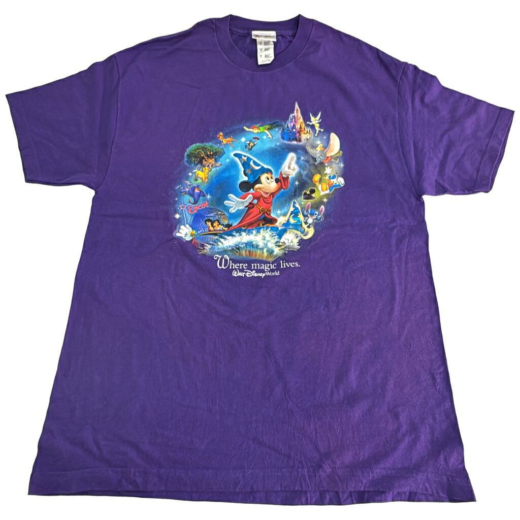 Walt Disney World ウォルト・ディズニー・ワールド Where Magic Lives Tシャツ キャラクター パープル(メンズ XL)中古 古着 X7813