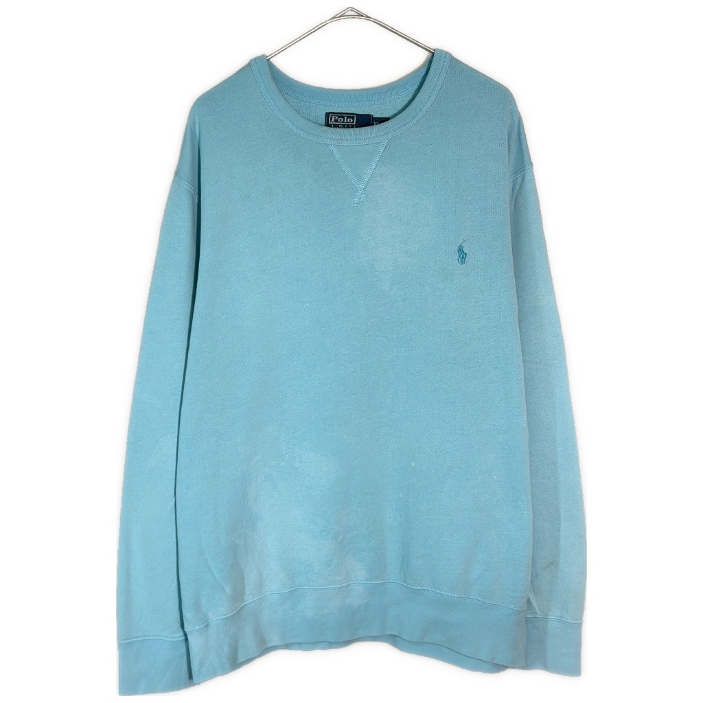 Polo by Ralph Lauren ポロ ラルフローレン コットンニットセーター ライトブルー(メンズ XL)中古 古着 X7927