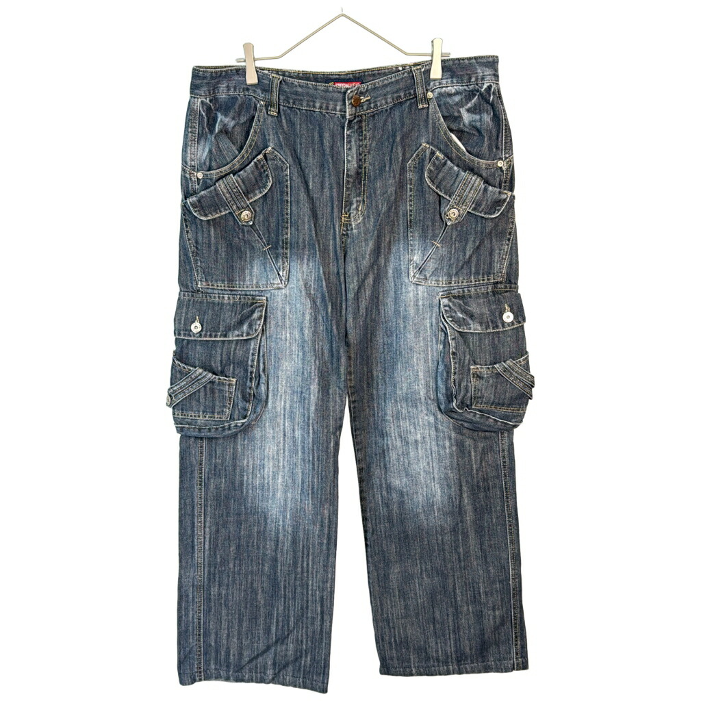 SPECIAL WEAR カーゴデニムパンツ 大きいサイズ Y2K インディゴブルー(メンズ 41)中古 古着 X8035